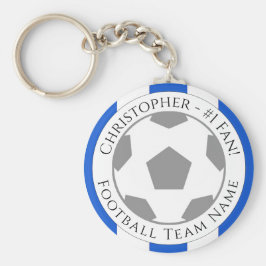 Ditt namn plus fotbollsteamet Namn Nyckelring