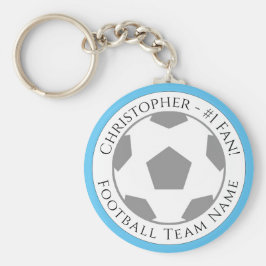 Ditt namn plus fotbollsteamet Namn Nyckelring