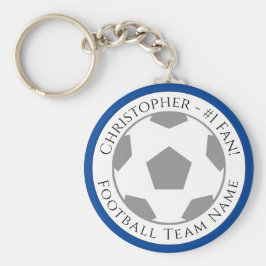 Ditt namn plus fotbollsteamet Namn Nyckelring