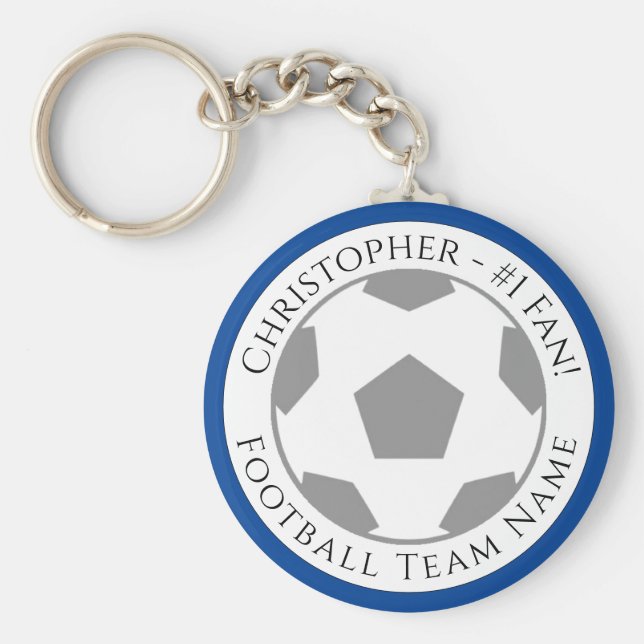 Ditt namn plus fotbollsteamet Namn Nyckelring (Framsidan)