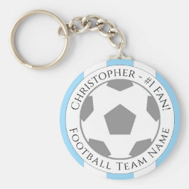 Ditt namn plus fotbollsteamet Namn Nyckelring