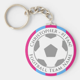 Ditt namn plus fotbollsteamet Namn Nyckelring