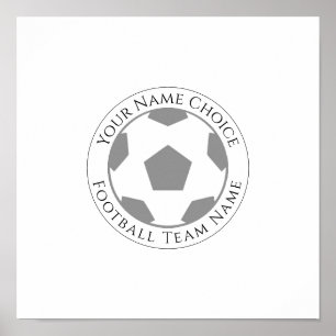 Ditt namn plus fotbollsteamet Namn Poster
