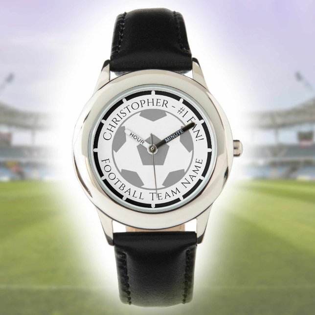 Ditt namn plus fotbollsteamet Namn Watch Armbandsur (Skapare uppladdad)