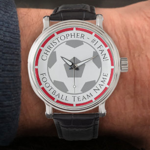 Ditt namn plus fotbollsteamet Namn Watch Armbandsur