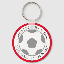 Ditt namn plus fotbollsteamets Namn-nyckelkedja Nyckelring