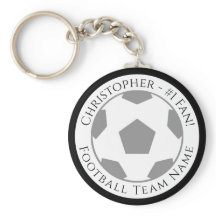 Ditt namn plus fotbollsteamets Namn-nyckelkedja