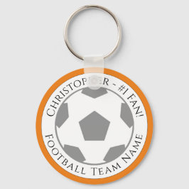 Ditt namn plus fotbollsteamets Namn-nyckelkedja Nyckelring
