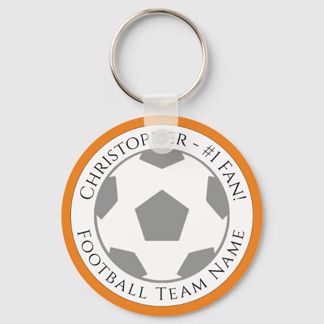 Ditt namn plus fotbollsteamets Namn-nyckelkedja Nyckelring (Framsida)