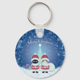 [Ditt namn] Poiluna jul Metall Circle Nyckelring