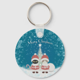 [Ditt namn] Poiluna jul Metall Circle Nyckelring