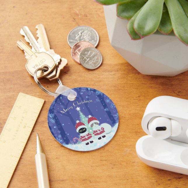 [Ditt namn] Poiluna jul Metall Circle Nyckelring (Skrivbord)