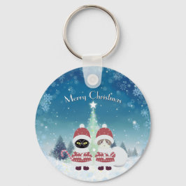 [Ditt namn] Poiluna jul Metall Circle Nyckelring