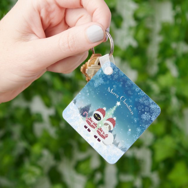 [Ditt namn]: Poiluna Jul Metall Square Nyckelring (Hand)