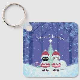 [Ditt namn]: Poiluna Jul Metall Square Nyckelring