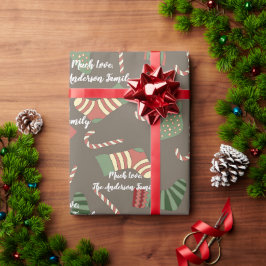 Ditt namn Polkagrisar julklappar Mönster Presentpapper
