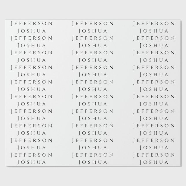 Ditt Namn Professionell Kreativ Enkel Svart Vit Presentpapper (Platt)