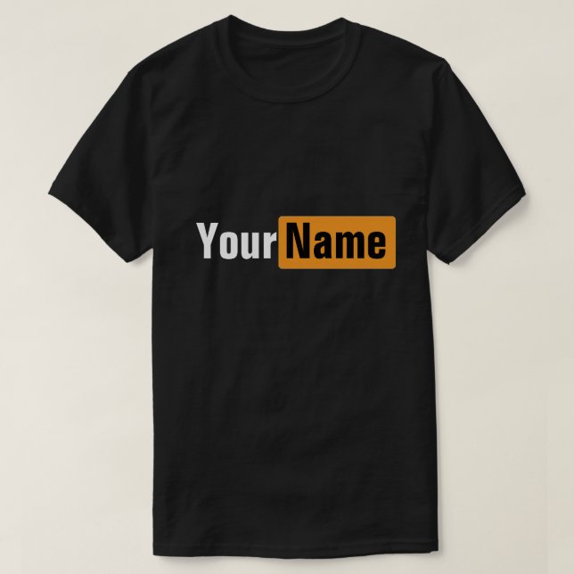 Ditt namn Pun Hub-minnesdesign T-Shirt (Design framsida)