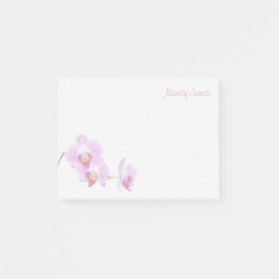 Ditt namn - purpurfärgad Orchidblommigtfotografi Post-it Block