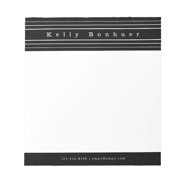 Ditt Namn & Ränder | Lila & Rosa Anteckningsblock (Framsida)