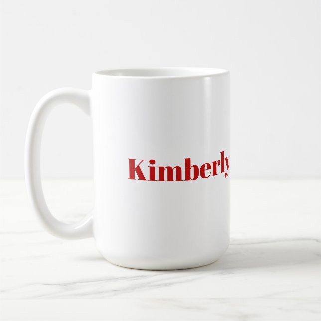 Ditt namn Red Brev Coffee Mugg (Vänster)