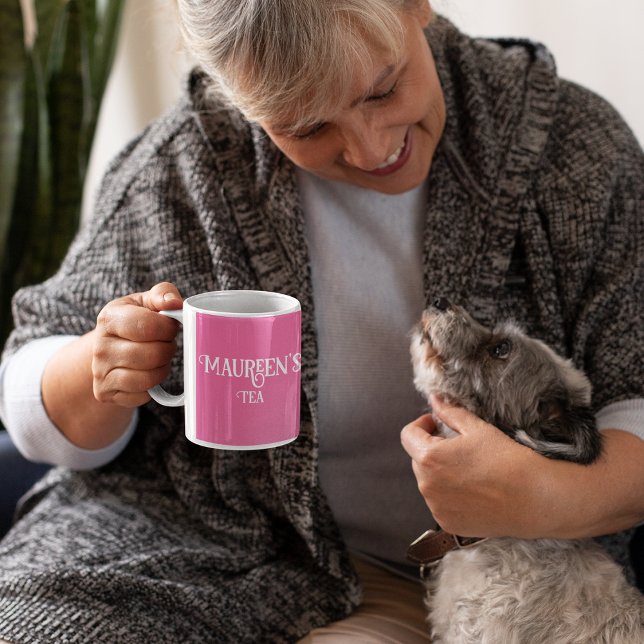 Ditt namn Rosa Tea eller Coffee Mugg (Skapare uppladdad)