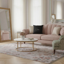 Ditt namn skrift elegant chic svart och vit kudde