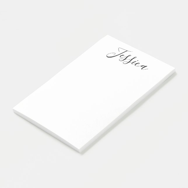 Ditt namn | Skript för Elegant Post-it Block (Vinklad)