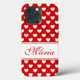 Ditt namn, Snyggt Red and White Hearts Mönster