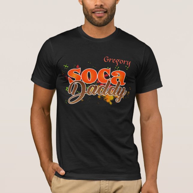 (Ditt namn) Soca-pappa T Shirt (Framsida)