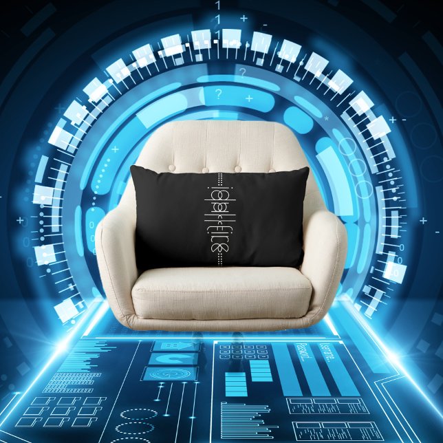 Ditt namn som Alien Glyph Black Lumbarkudde (Skapare uppladdad)