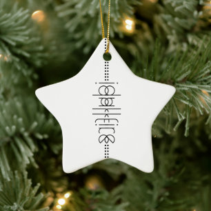 Ditt namn som Alien Glyph White Julgransprydnad Keramik