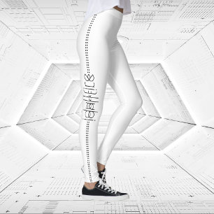 Ditt namn som Alien Glyph White Leggings