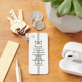 Ditt namn som Alien Glyph White Nyckelring