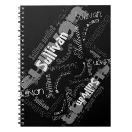 Ditt namn som din ädla svarta spiral-dator! anteckningsbok