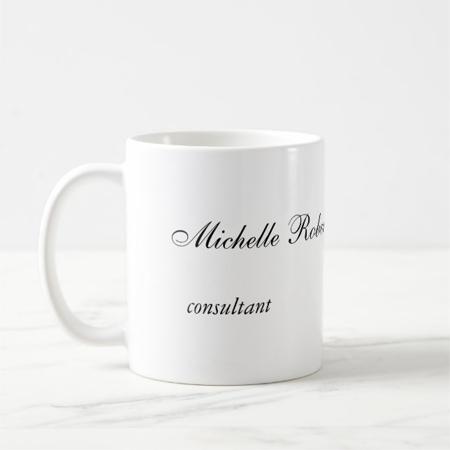 Ditt namn Svartvit Plain Minimalist Kaffemugg (Vänster)