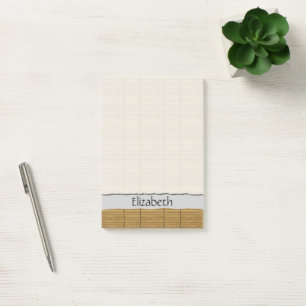 Ditt namn - Tatami Mat, Bamboo Planks - Brown Post-it Block