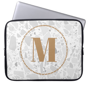 Ditt namn Terrazzo Guld Mönster Laptop Fodral