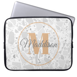 Ditt namn Terrazzo, Modern Mönster Monogram Laptop Fodral