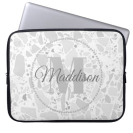 Ditt namn Terrazzo, Modern Mönster Monogram Laptop Fodral