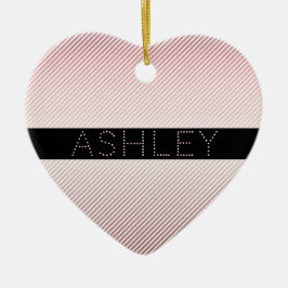 Ditt namn | Thin Ro Ombre & White Rand Julgransprydnad Keramik