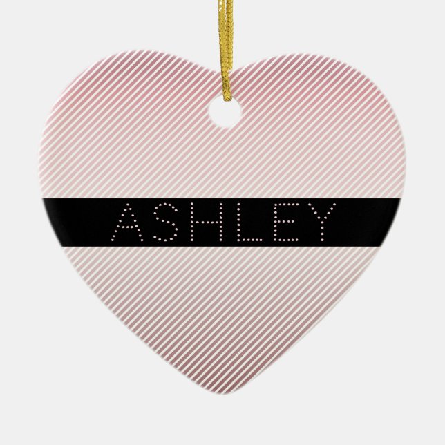 Ditt namn | Thin Ro Ombre & White Rand Julgransprydnad Keramik (Framsidan)