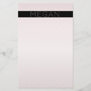Ditt namn Thin White & Subtle Ro Ombre Rand Brevpapper