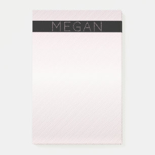 Ditt namn   Thin White & Subtle Ro Ombre Rand Post-it Block