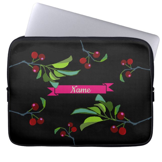 Ditt namn Tre körsbär Limb Laptop Fodral (Framsidan)