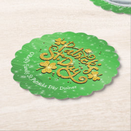 Ditt namnmeddelande St patricks day Guld Shamrock Underlägg Papper