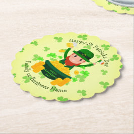 Ditt namnmeddelande St patricks day Leprechaun Gul Underlägg Papper