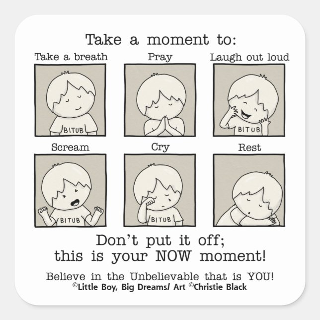 Ditt NU-ögonblick Fyrkantigt Klistermärke (Framsida)