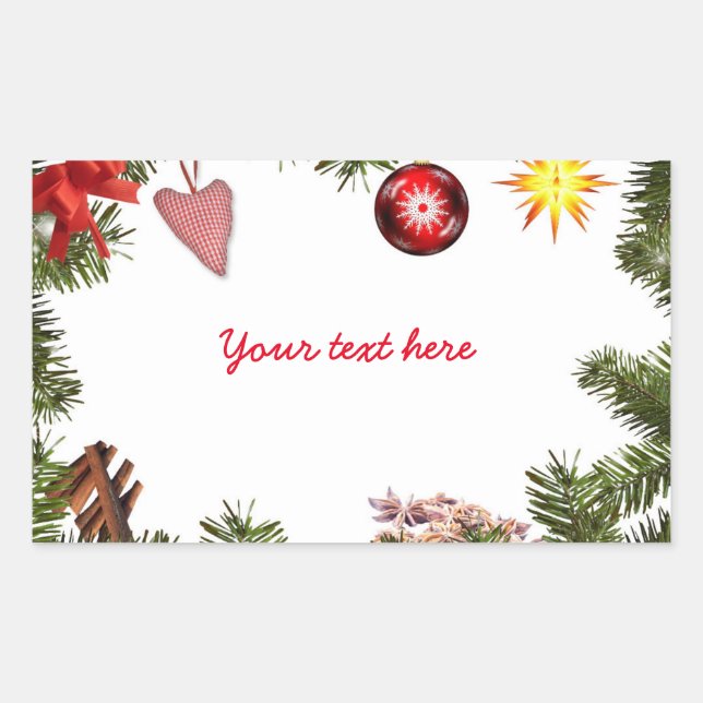 Ditt önskemål rektangulärt klistermärke (Framsida)