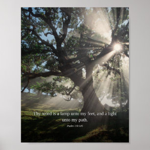Ditt Ord Är en Lampa — Psalm 119:105 Konst Poster